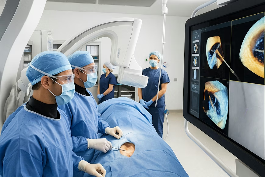 Fès: Chirurgie assistée par robot en bloc opératoire avec visualisation en temps réel sur écran médical