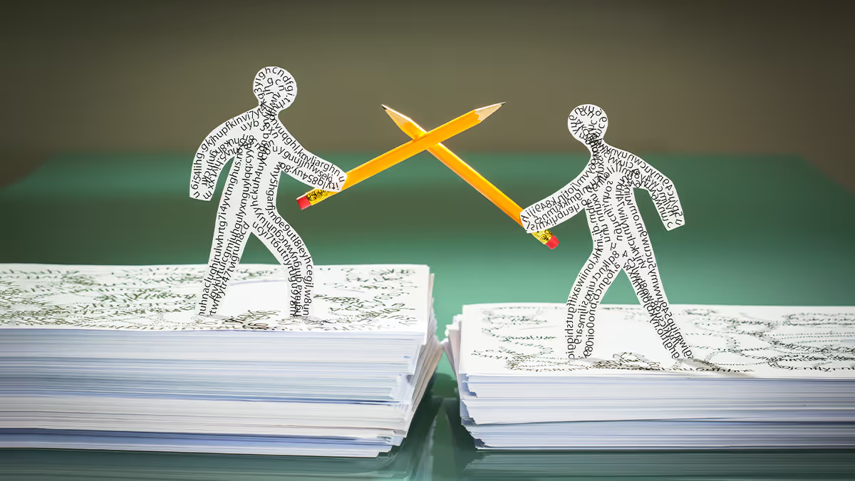 Illustration de deux personnes en désaccord symbolisant un débat et le besoin d’avoir raison