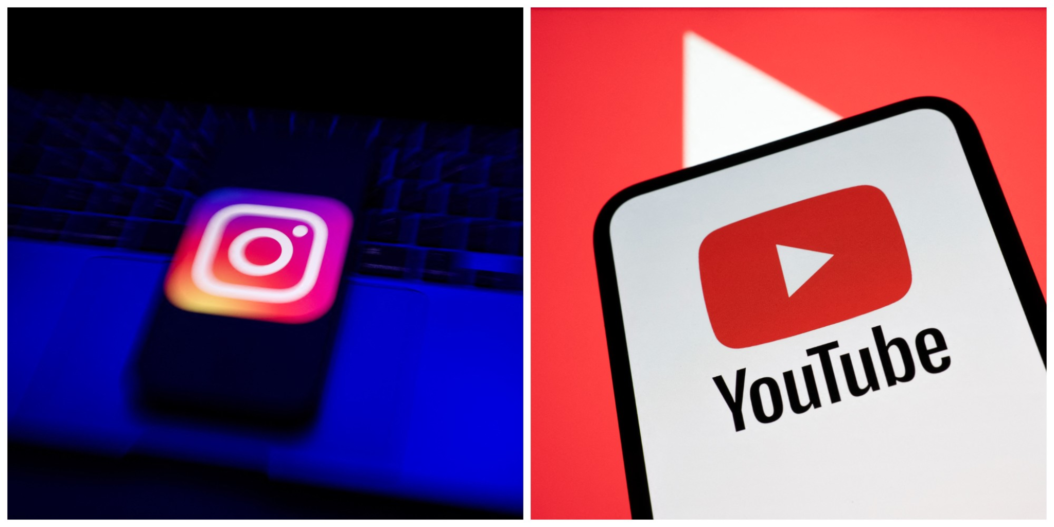 Logos Instagram et YouTube illustrant l’addiction aux réseaux sociaux et les enjeux de santé mentale
